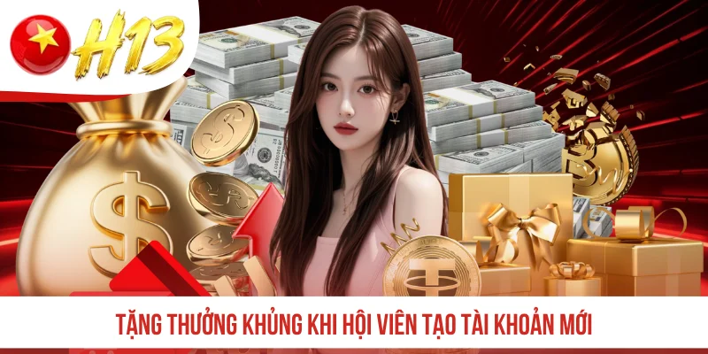 Tặng thưởng khủng khi hội viên tạo tài khoản mới